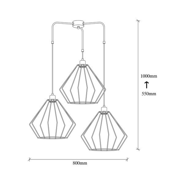 Черно метално висящо осветително тяло Opviq lights Fedros - Opviq lights-image-4