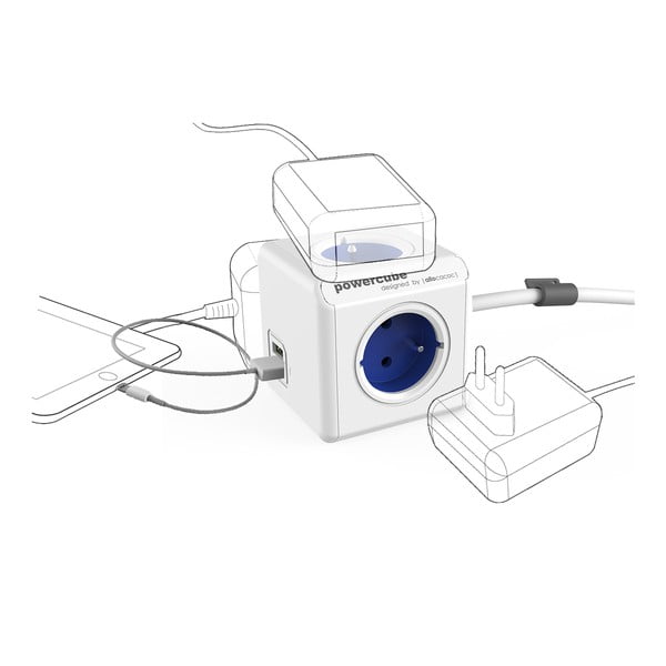 Извод за контакт 13 cm PowerCube Extended USB – Cubenest-image-2