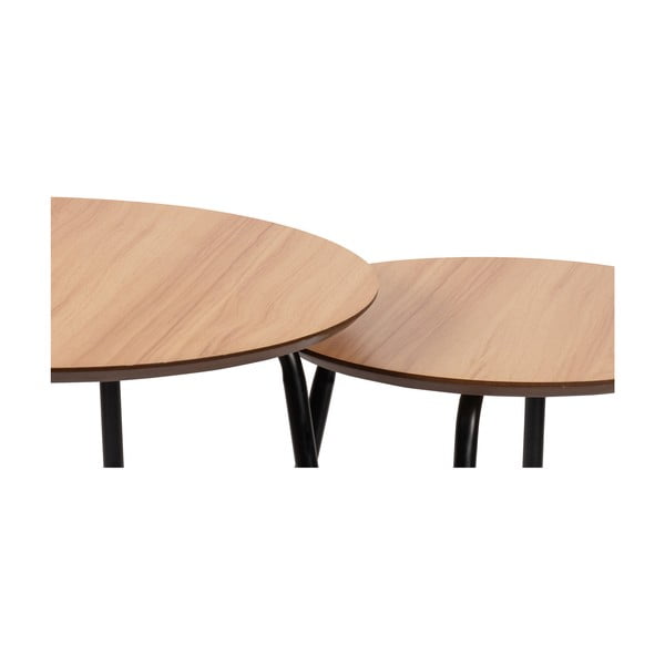 Кръгли масички за кафе в комплект от 2 бр. в естествен цвят ø 55 cm Luke – Bonami Essentials-image-3