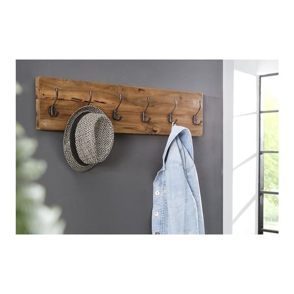 Закачалка за дрехи от необработено тиково дърво Railwood - HSM collection-image-1