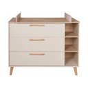 Кремав/в естествен цвят детски скрин от декор от дъб  с маса за преповиване 117x103x78 cm Jil – Roba