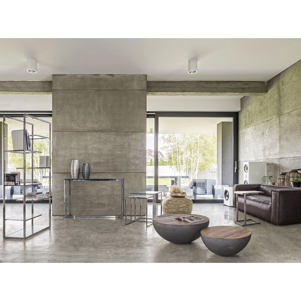 Сива/в естествен цвят метална кръгла масичка за кафе ø 90 cm Lancaster – Bizzotto-image-1