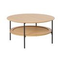 Кръгла масичка за кафе от декор от дъб  в естествен цвят ø 80 cm Pensacola – Unique Furniture
