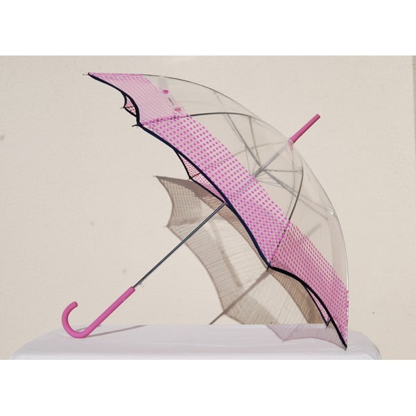 Прозрачен чадър Vichy, розов - Alvarez Romaneli