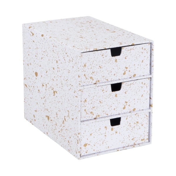 Кутия за чекмеджета с 3 чекмеджета в златисто и бяло Ingrid - Bigso Box of Sweden