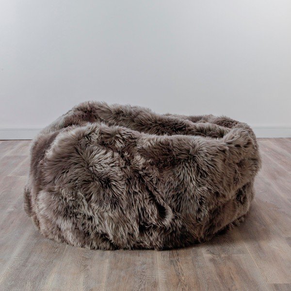 Сива чанта за сядане от овча кожа , ⌀ 110 cm - Native Natural-image-2
