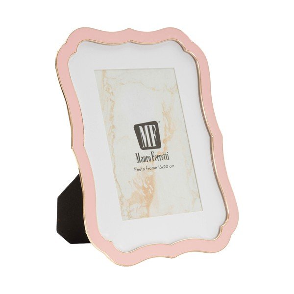 Светлорозова метална/стъклена стояща рамка 17x22 cm Margot – Mauro Ferretti