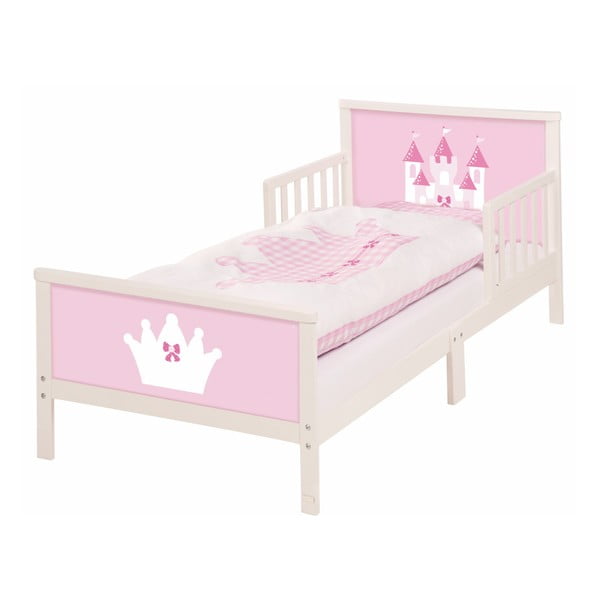 Růžová dětská postel Roba Castle, 70 x 140 cm