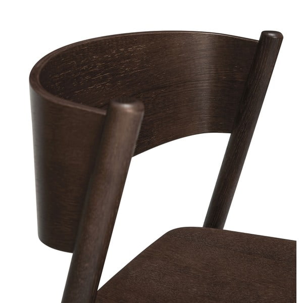 Кафяв дъбов трапезен стол Oblique - Hübsch-image-4