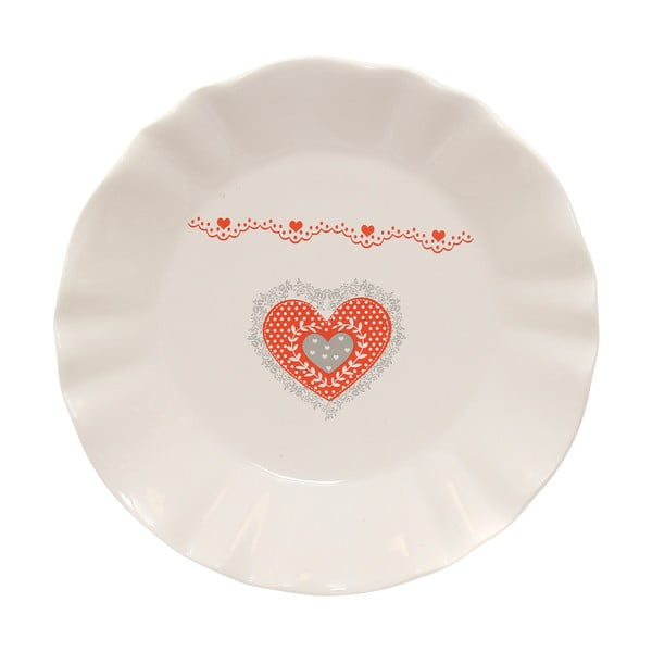 Керамична чиния за сервиране Сърце, ø 21 cm - Kasanova