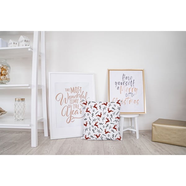 Коледна възглавница с памучна калъфка Елен, 45 x 45 cm They are Flying - Butter Kings-image-1