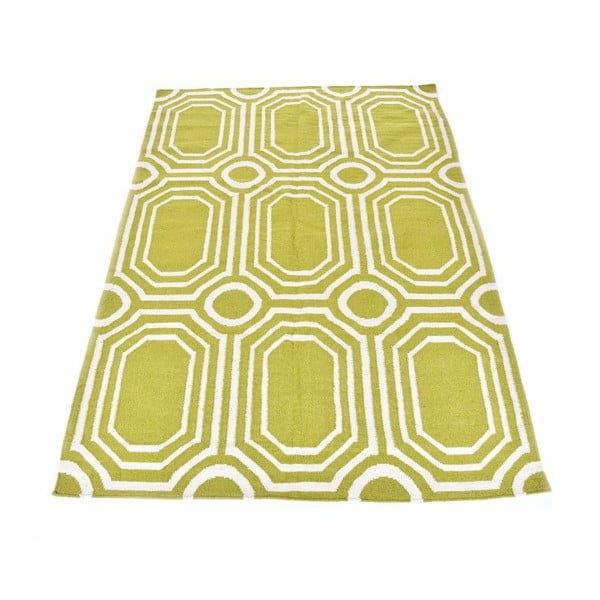 Vlněný koberec Geometry Abstract Pea Green, 160x230 cm