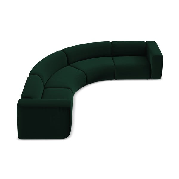 Тъмнозелен кадифен ъглов диван Ekahi – Makamii-image-3