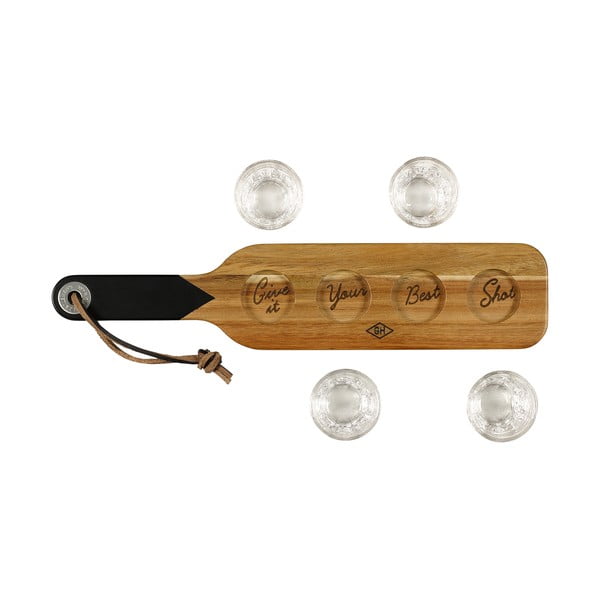 Дървена дъска за сервиране и 4 чаши за шотове Gentlemen's Hardware - Gentlemen's Hardware-image-2