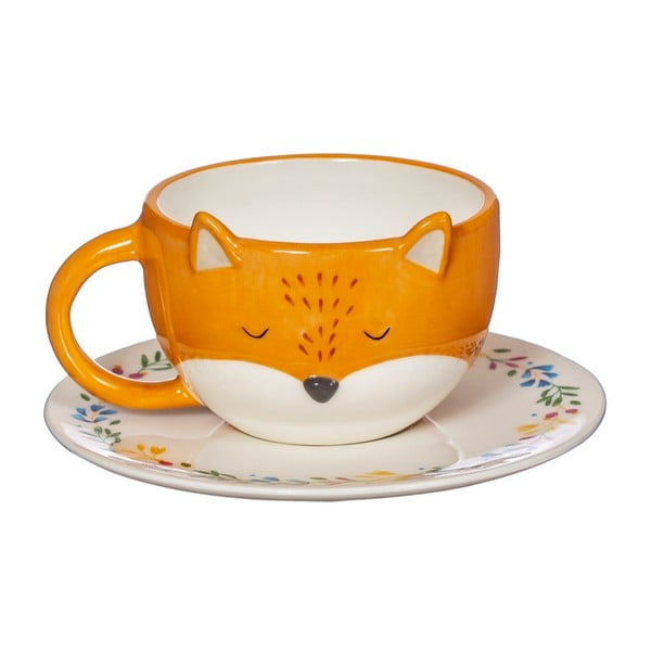 Оранжева доломитова чаша с чинийка , 300 ml Finley Fox - Sass & Belle