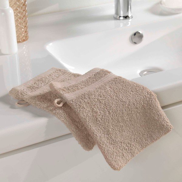 Светлокафява памучна кърпа за миене 15x21 cm Tendresse – douceur d'intérieur-image-1