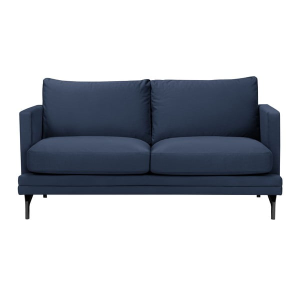 Tmavě modrá pohovka s podnožím v černé barvě Windsor & Co Sofas Jupiter