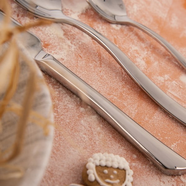 Прибори за хранене от неръждаема стомана в сребрист цвят 24 бр. Shape – Orion-image-2