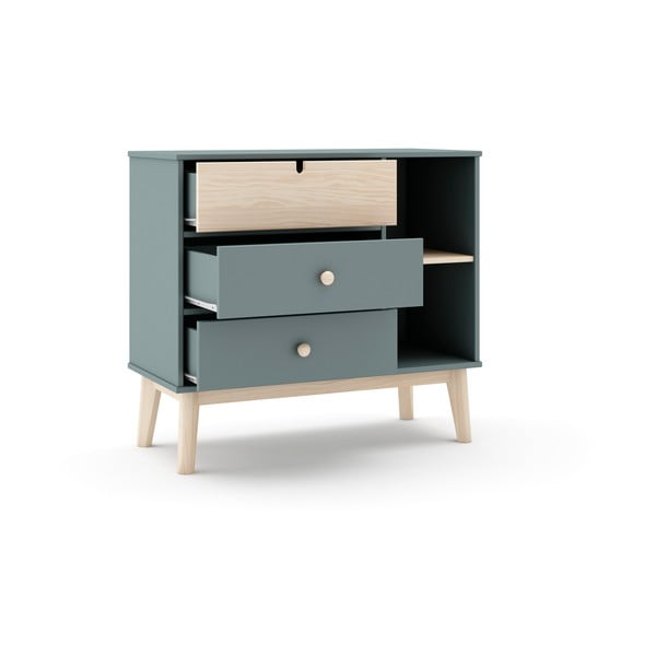 Детски скрин сиво-зелен 90x81x40 cm Estefania – Marckeric-image-3