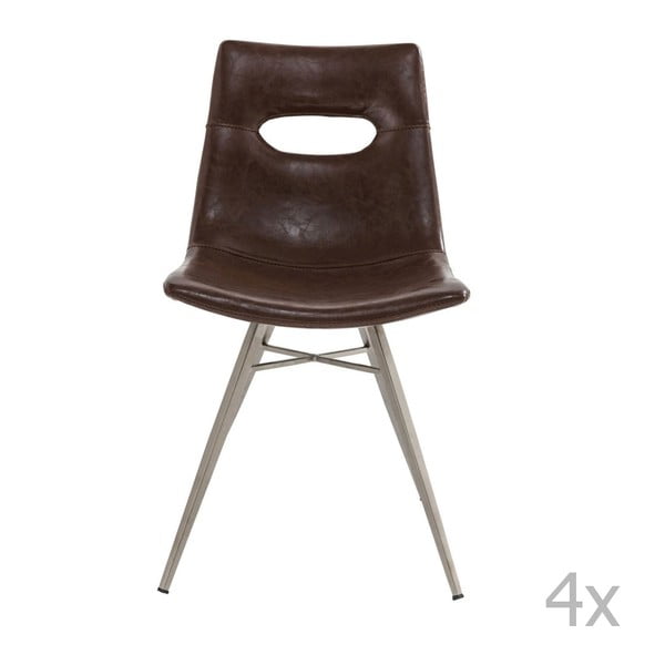 Sada 4 tmavě hnědých židlí Kare Design Venice
