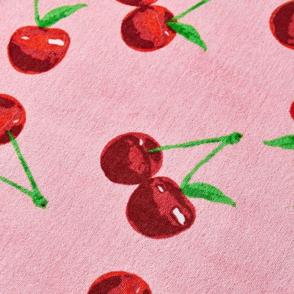 Розова памучна плажна кърпа 78x200 cm Cherries – Catherine Lansfield-image-3