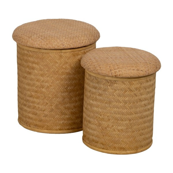 Плетена табуретка в естествен цвят Rattan – Ixia