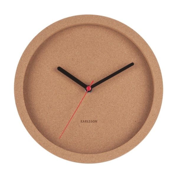 Кафяв стенен часовник от корк , ⌀ 26 cm Tom - Karlsson