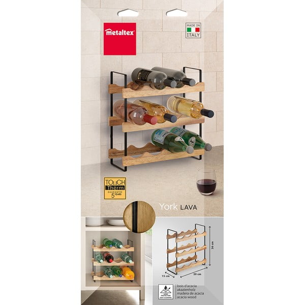 Дървена стойка за 12 броя бутилки вино York – Metaltex-image-3