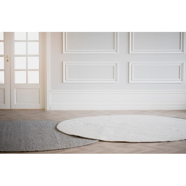 Светлосив вълнен кръгъл килим ø 250 cm Auckland - Rowico-image-1