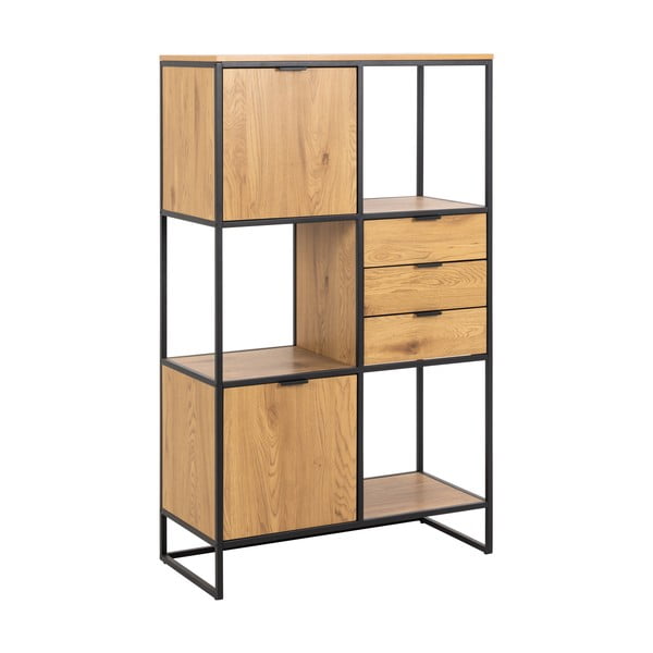 Черна етажерка за книги в дъб 85x141 cm Swindon - Actona-image-2