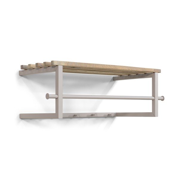 Метална стенна закачалка в естествен цвят/кафяво-сива с рафт 76 cm Marco – Spinder Design-image-2