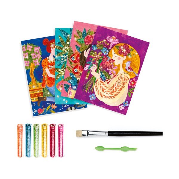 Комплект за изкуство на момичетата с цветя - Djeco-image-1