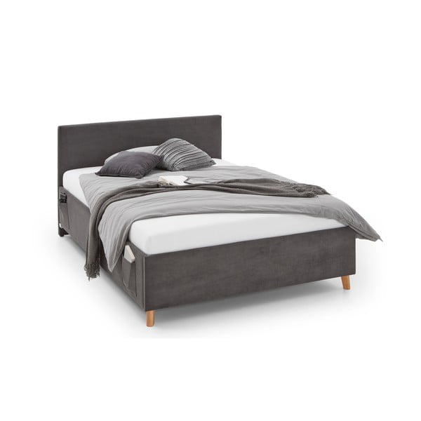 Антрацитно тапицирано детско легло 90x200 cm с място за съхранение с включена подматрачна рамка Cool – Meise Möbel-image-3