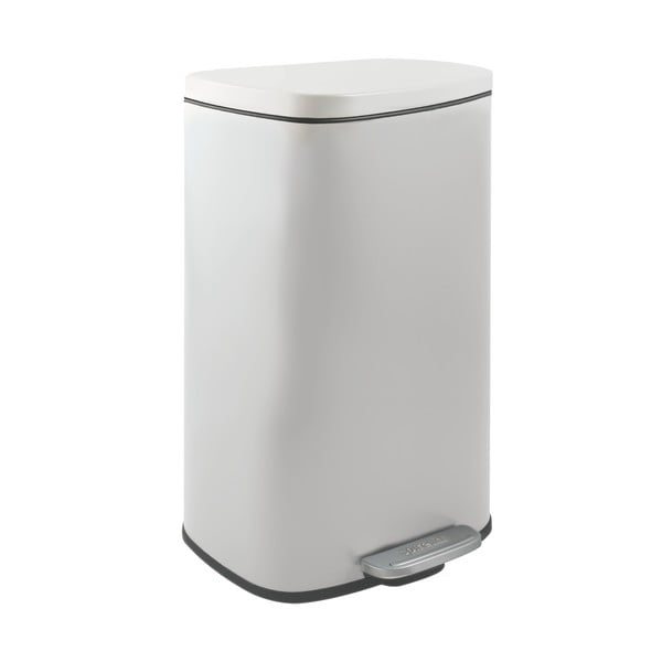 Стоманено кошче за боклук с педал в матово бял цвят 50 l   Akira – Spirella