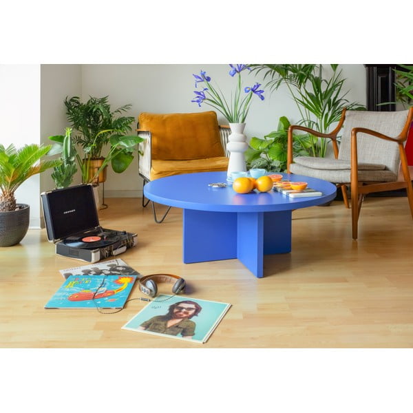 Синя кръгла масичка за кафе ø 100 cm Pausa – Really Nice Things-image-2