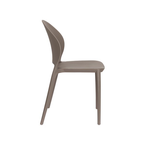 Кафяви пластмасови градински столове в комплект 4 бр. Sjoerd – White Label-image-3