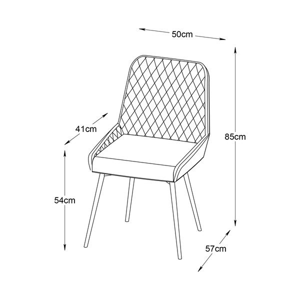 Син кадифен стол за хранене Milton - Unique Furniture-image-4