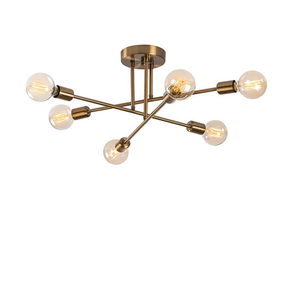 Осветително тяло за таван  в златист цвят 64x64 cm Flower – Opviq lights-image-2