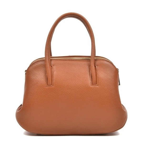 Кафява кожена чанта в цвят коняк Mangotti Marion - Mangotti Bags