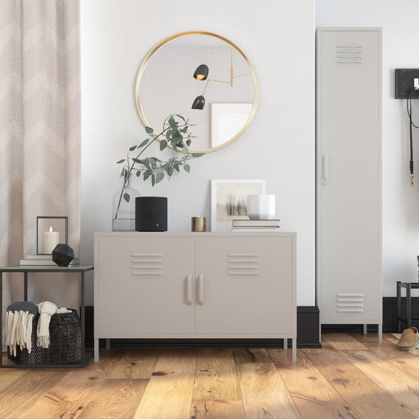 Кремаво метално шкафче 100x64 cm Bradford – Støraa-image-1