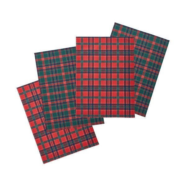 Памучни кърпи за съдове в комплект 4 бр. с коледни мотиви 70x50 cm Christmas Tartan Check – Catherine Lansfield