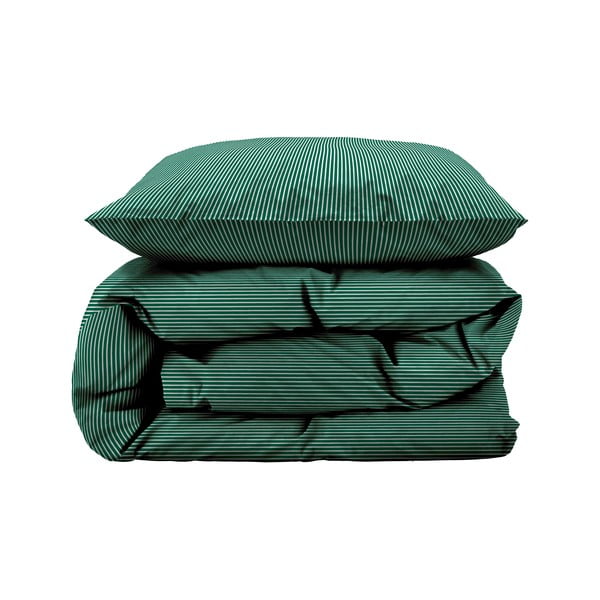 Зелен памучен чаршаф за единично легло 140x220 cm Cheerful - Södahl