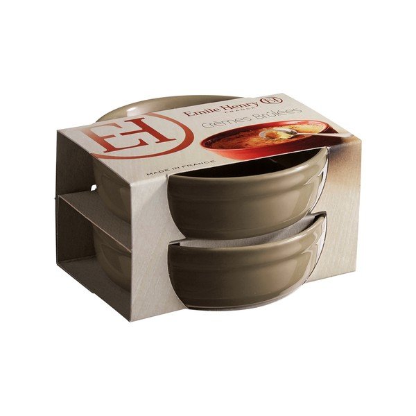 Комплект от 2 сиви съда за печене с копър за crème brûlée - Emile Henry-image-1