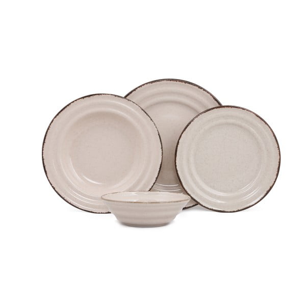 Комплект бежови порцеланови чинии от 24 части Basis - Kütahya Porselen-image-2