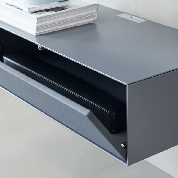 Сива телевизионна маса 91x24 cm Edge by Hammel - Hammel Furniture-image-3