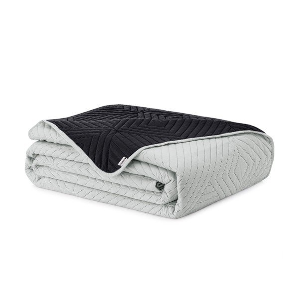 Черно/светлосиво капитонирано покривало за легло от микрофибър 240x260 cm Softa – Restilo