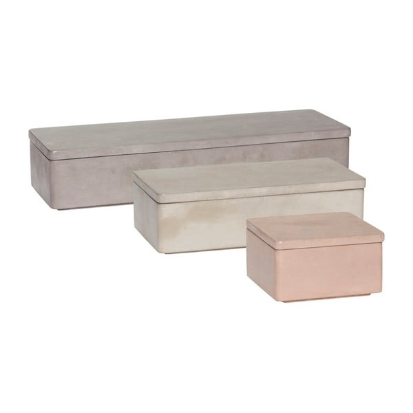 Комплект от 3 бетонни кутии за съхранение Skuddag Umber - Hübsch