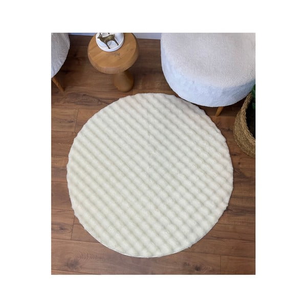 Кремав кръгъл килим подходящ за пране ø 120 cm Bubbly – Oyo Concept-image-2