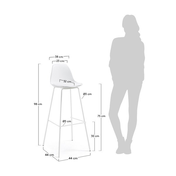 Sada 2 bílých barových židlí La Forma Lysna-image-1
