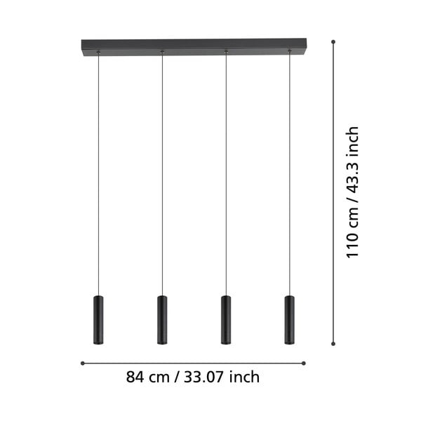 Черно LED висящо осветително тяло с метален абажур ALMUDAINA – EGLO-image-2